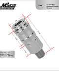Five In One Universal Quick Connect Coupler One Quarter Inch MNPT Plugs Into All Major Interchanges product image