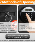 Instructions for opening 1.2 Cubic Feet Fireproof Safe Box With Digital Keypad Alarm System For Home And Office Use