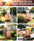 Glass Hummingbird Feeder With 24 Oz Nectar Capacity Five Flower Ports Perch And Leakproof Hanging Design For Outdoors Durable Garden Decor That Attracts Hummingbirds Yard Vibes Great Gift For Women And Moms