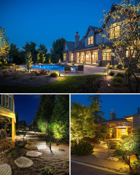 12 Pack Low Voltage Pathway Lights With 4 Spotlights Landscape Kit For Path Garden Yard And Patio Black Cast Aluminum IP65 12 24V AC DC 3000K Warm White Comes With 8 Path Lights 4 Spotlights 12 Fastlock2 Wire Connectors Transformer Not Included