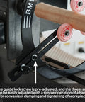 Heavy Duty Woodturning Steady Rest With Triple Rubber Rollers For 16 18 20 Inch Swing Lathes showing adjustable guide lock and rollers.