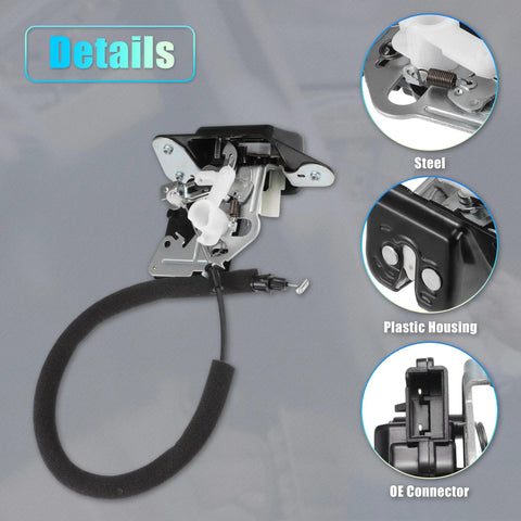 Rear Liftgate Lock Actuator With Cable Tailgate Latch Assembly Drop In For Dodge Grand Caravan And Journey, Jeep OE No 4589243AB details view