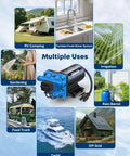 Tough As Nails 110V AC Water Pressure Pump Delivering Crisp 5.5 GPM Flow With Rock Solid 50 PSI Constant Pressure For Reliable Fresh Water Boosting Self Priming Diaphragm Pump For Home Garden And RV Use for various applications like RV camping, gardening, and irrigation.