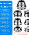 Seven Piece Faucet Adapter Kit With Brass Aerators, Male And Female Adapters To Connect Garden Hoses And Standard Hoses Via Diverter