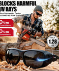 UV Protection Safety Goggles With Anti Glare Lenses For Outdoor Work And Sports, Pro Grade And ANSI Z80.3-2018 Certified