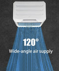 Top view of Sweat Proof Chill Premium Portable Evaporative Air Cooler With Three Speed Settings, featuring 120° wide-angle air supply.