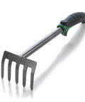 Hand Cultivator Mini Rake With ErgoGrip Handle, Bend-Proof Carbon Steel Garden Tool for loosening soil and ripping weeds