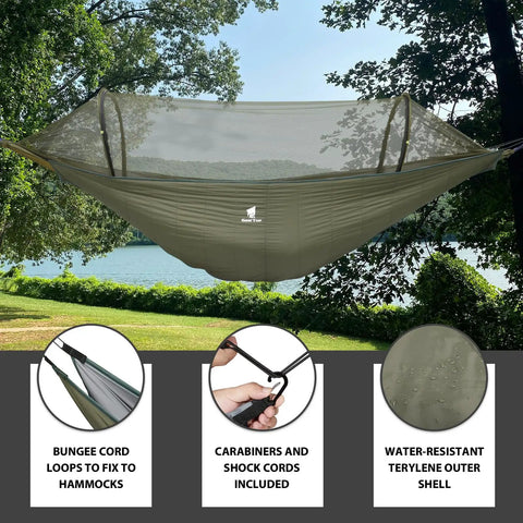 Ultralight Hammock Underquilt For Camping Full Length Warm Three To Four Seasons Hiking Backpacking Travel Water Resistant Soft Silk Fill Cozy Outdoor Gear Keeps You Toasty with bungee loops, carabiners, and water-resistant cover