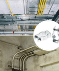 Rock Solid 3/4 Inch EMT Conduit Hangers 20 Pack With Bolts Zinc Plated Insulated Pipe Clamps for organizing electrical tubes on site.