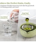 Matcha Whisk Set With Ceramic Bowl And All The Goods, Includes Bamboo Chasen, Holder Stand, Powder Sifter, Scoop, Measuring Spoon And Cup For Ceremonial Grade Tea, Mottled Green