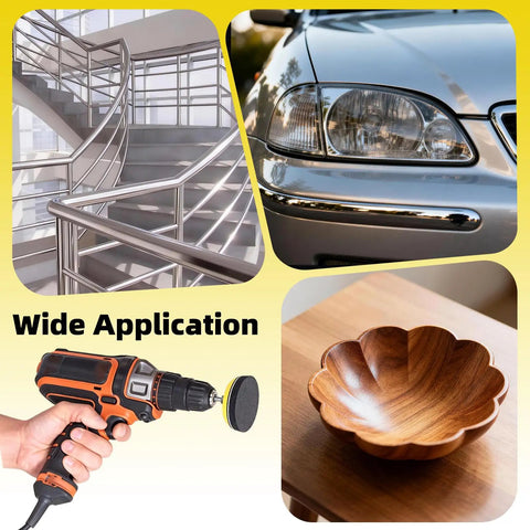2 Inch Sanding Discs Set With Assorted Grits 60 To 10000 Silicon Carbide Hook And Loop Sandpaper shown on drill and various surfaces