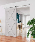 Sliding Barn Door Hardware Stainless Steel Top Mount Rollers For Single Wooden Door Industrial Modern Track Kit Minimalist Design Easy To Install Includes Two Rollers Durable And Sleek.