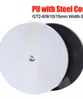 Straight Up Heavy Duty GT2 Timing Belt With Reinforced Steel Core Polyurethane in white and black, 6-15mm widths for 3D printers.