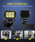 2 Pack Jeep JK A Pillar Windshield Hinge Mount Brackets for LED Fog Lights Installation Guide