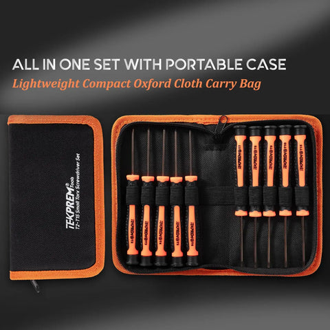 Compact 10 In 1 Torx Screwdriver Set Covers T2 To T15 With Solid And Security Bits Perfect For Fixing Macbook, Xbox, PS5, Ring Doorbell, Or Computer Gear At Home Or On The Go Without Breaking A Sweat.