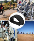 Collage featuring One Pair Velcro Bike Straps For Pedals, Nylon Foot Binding Straps for cycling and exercise on various bikes.