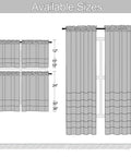 Size chart for 36 Inch Length Curtain Tiers For Loft And Kitchen Blackout Light Gray 2 Panels Each 42 Inch Wide 3 Inch Rod Pocket Universal Fit Ideal For Bathroom Nursery Cafe Basement Windows.