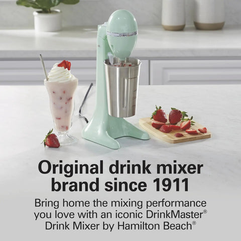 DrinkMaster Electric Drink Mixer For Smoothies And Shakes Retro Milkshake Maker And Milk Frother Two Speeds Extra Large