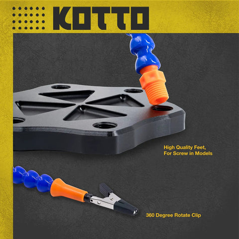 Six Arm Third Hand Soldering Station With Non Slip Aluminum Base Rotatable Octopus Style Helping Arms And Alligator Clamps