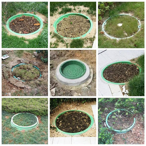 Installed Heavy Duty Resin Manhole Cover For Outdoor Drainage Embedded Sewage Basin Lid Garden Lawn And Landscape Drainage Solutions