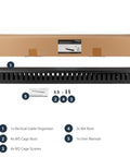 Vertical Cable Management Duct 0U 3ft with accessories and packaging for 19-inch server rack setup