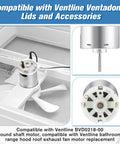 12V DC RV Vent Fan Motor With Round Shaft Compatible With Ventline BVD0218-00 Ventadome Lids shown in detail and installation view