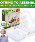 Window Bird Feeder For Outdoors Weatherproof Transparent Acrylic With Enhanced Suction Grip shown with packaging