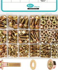 521-Piece Grade 8 Nut And Bolt Set With Hex Serrated Steel Flange Bolts And Nuts Kit in organized compartments