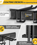 66 Inch Garage Tool Organizer Wall Mount With Adjustable Hooks Heavy Duty Metal Rack Up To 720 Lbs Anti Rust Shed Storage Holder For Rake Broom Mower Snowboard