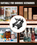 Round Bottle Labeling Machine With Handle For Wine Beer And Water among jars, jars, and bottles labeled for food, cosmetics, and medication.