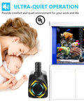 Submersible Fountain Pump With Ultra Quiet Operation 400 GPH 25W Outdoor Water Pump for aquariums next to a sleeping mother and baby