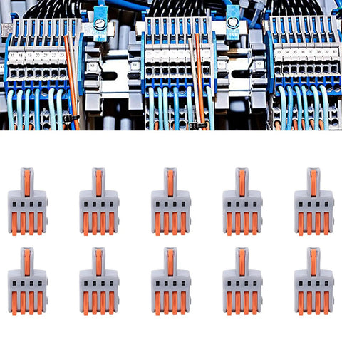 20 Pack Push In Wire Connectors 1 To 4 Out Electrical Terminal Block Copper Conductor Splitter for wiring use.