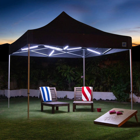 Link Light System For Canopies 4 Pack 20 Inch Light Bars 2720 Lumens Total With Three Modes lighting up outdoor canopy at night