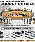 Premium Wall Mount Power Tool Organizer With Charging Station And 6.5-Foot Power Strip Ten Drill Holders Dual Layer Storage Rack product details