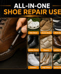 Heavy Duty Shoe Glue 30 Grams Clear Waterproof Flexible Adhesive For Sneak Restoration And Boot Craft applied to leather shoe repair.