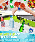 Large Inflatable Ice Serving Bar For Food And Drinks, Floating Buffet Cooler Tray With Drain Plug, Ideal For Pool Parties, BBQs