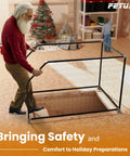 Top Shelf Adjustable Loft Handrail And Attic Ladder Safety Railing bolted down tight with durable stainless steel for zero stress climbing.