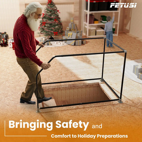 Top Shelf Adjustable Loft Handrail And Attic Ladder Safety Railing bolted down tight with durable stainless steel for zero stress climbing.