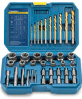 39 Piece Bolt Extractor And Drill Bit Kit For Damaged Fasteners Including Frozen Studs Rusted Rounded Off Bolts And Screws Easy Out Set