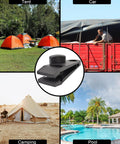 Heavy Duty Tarp Clips 20 Pack With Lock Grip in use; securing tent, car cover, camping setup, and pool cover