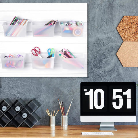 12 Pack Clear Slatwall Storage Bins For Garage Organization Durable Plastic Bins For Tools And Small Parts Wall Mounted Slatwall Containers See Through Design For Quick Access Neat And Handy