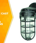 Wall Mount Light In Hammered Black Finish With Die Cast Aluminum Cage Built Tough 100 Watt Incandescent Rugged Industrial Design