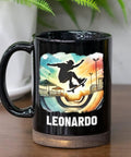 Custom Skateboarding Travel Mug Personalized Gift For Skateboard Lovers Black 11 Oz With Skateboard Graphic And Custom Name