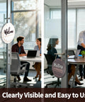 Double Sided Meeting In Progress Door Sign For Office Doors 9.8 Inch Round Wood Conference Room Decor hanging on glass office door