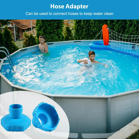 Surface Skimmer Hose B Adapter 11238 for Intex Pool beside above-ground pool setup