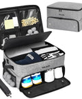 Must Have Golf Trunk Organizer for Cars With 2 Shoe Compartments Adjustable Dividers Water Resistant Gear Bag open view