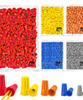 Heavy Duty 2000 Piece Wire Nuts Assortment Kit With Five Sizes Slick Twist On Caps for electrical wiring connectors.