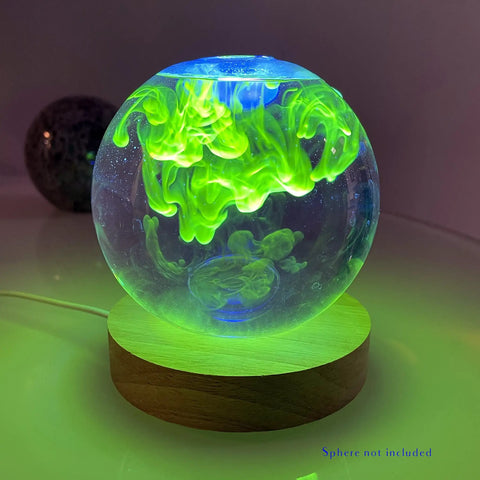 Next Gen Fluoro Lava Lamp With FluoroGel Color Burst Neon Glow For Desk Or Room Decor 4 Inch Round Light Show