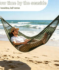 Breathable Mesh Hammock With Nylon Net For Easy Setup Rope Style Hang Loose Outdoors 98 X 31.5 Inches 100 Kg Capacity