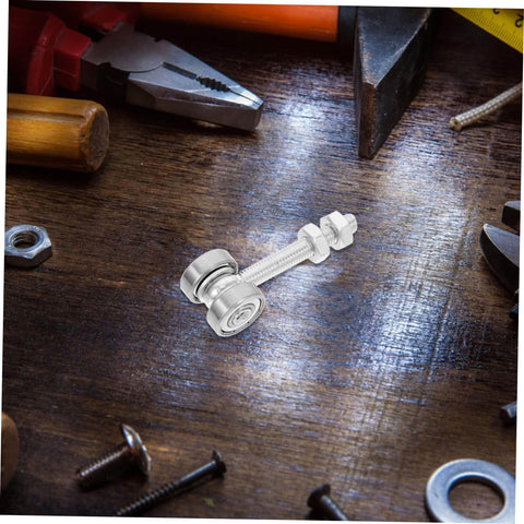 Stainless Steel Sliding Door Pulley With Double Bearings Heavy Duty V Groove Track Roller on a workbench with tools